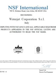 CERTIFICAZIONE NSF C0837465